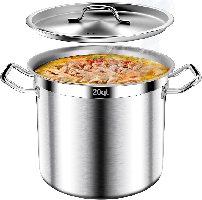 Stock Pot-20QT Stainless Steel Stockpot by AUFETQ