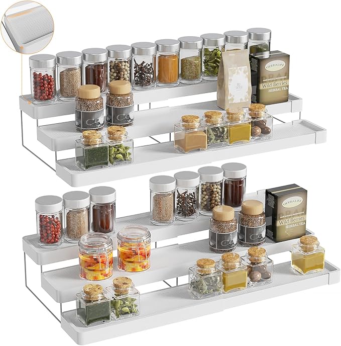 2 Pack Expandable Spice Rack Organizer by invocoo