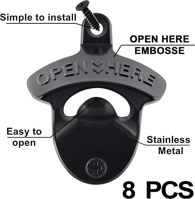 Wall Mounted Bottle Opener, Bulk Post Mount Soda Cap Opener - Image 2