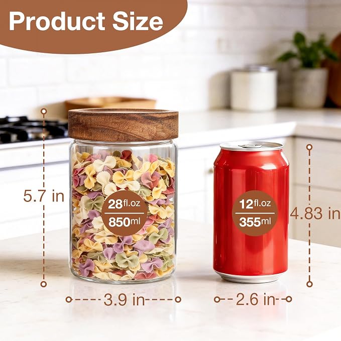 CONNOO 28oz Glass Storage Jars - Image 3