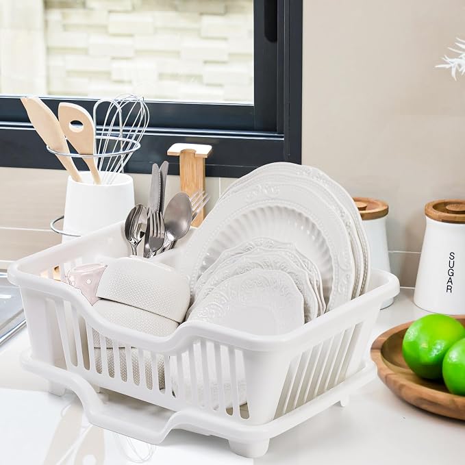 Noamus 2-Piece Plastic Dish Drying Rack, Heavy Duty Sink Set Dish Rack - Image 7