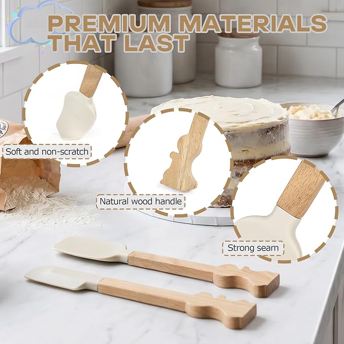 Rabbit-Shaped Silicone Spatula Set – Food Grade, Heat Resistant Baking & - Image 4