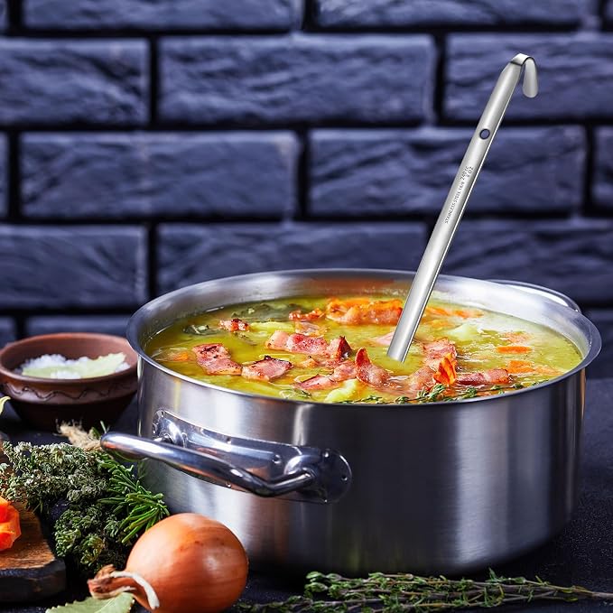 meekoo 3 Pieces Stainless Steel Ladle Soup Handle Ladle - Image 6