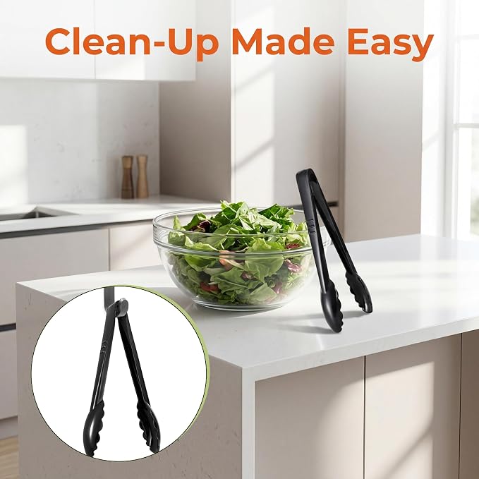 40 Pack Plastic Tongs for Serving, Heavy Duty Scalloped Serving Utensil Tongs - Image 4