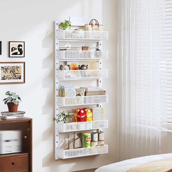 Pantry Door Organizers and Storage, 6-Tier Large Metal Heavy-Duty Frame Over - Image 5