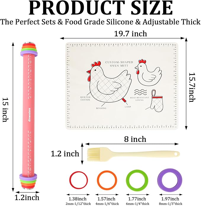 3Pcs Adjustable Rolling Pin Sets - Image 2