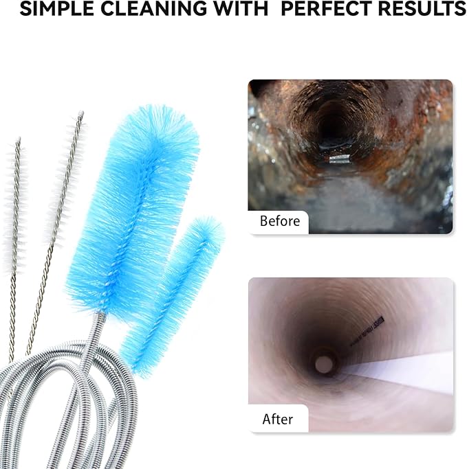 Flexible Drain Brush, 66 Inch Long Double Ended Hose Pipe and 58 Inch Tube - Image 5