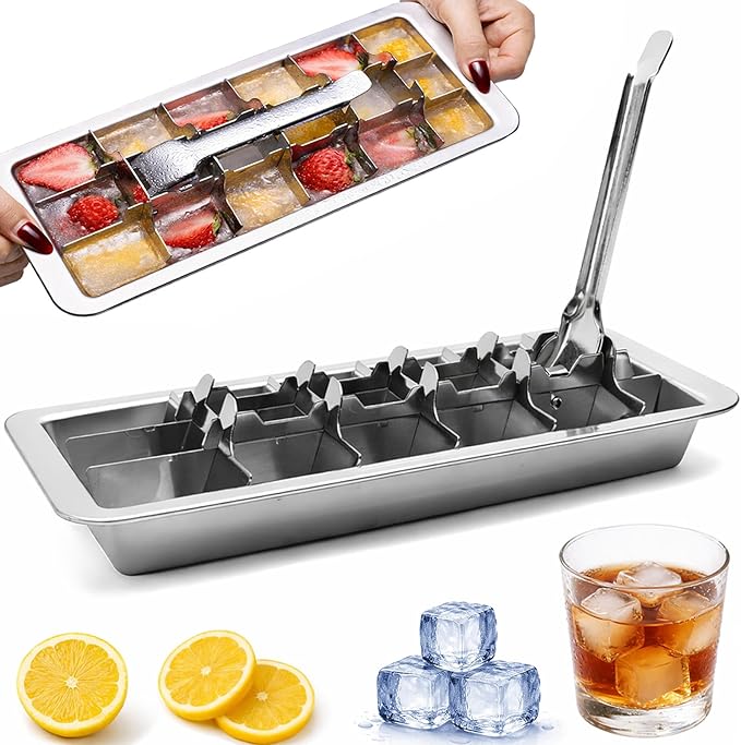 Stainless Steel Ice Cube Trays, Metal Ice Cube Trays by Unknown