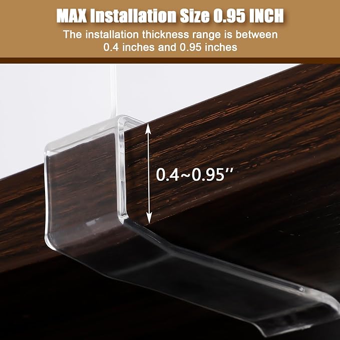 xydstay 6 Pack Clear Acrylic Shelf Dividers - Image 3