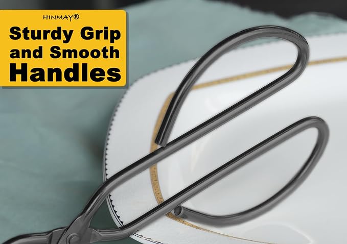 HINMAY 10" 13" Stainless Steel Kitchen Tongs, Heavy Duty Non-Slip Comfortable - Image 5