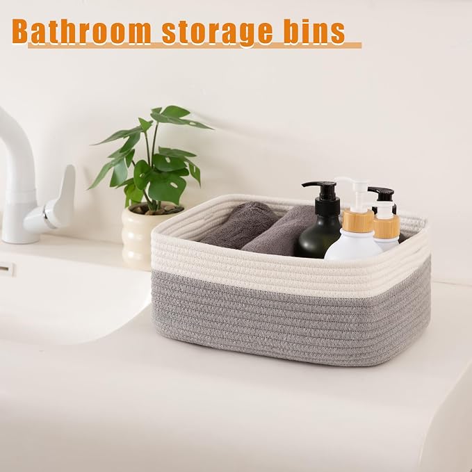 OIAHOMY 4 Pack Storage Baskets for Organizing, Small Bins for Shelves, Cute - Image 3