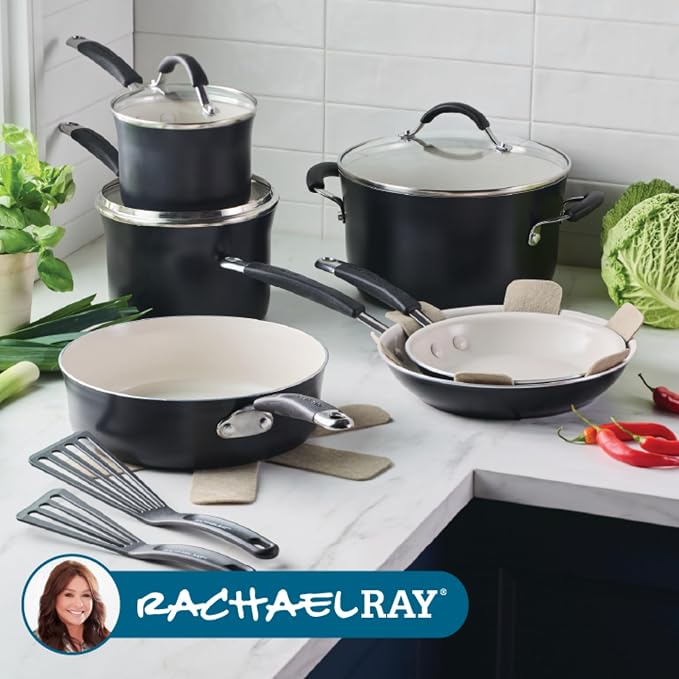 Rachael Ray Cucina Ceramic Cookware Set - Image 8