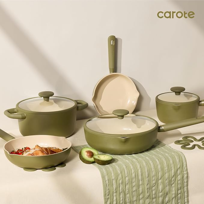 CAROTE 21pcs Cookware Set Nonstick Pots and Pans Set, Ceramic Cookware Set - Image 9