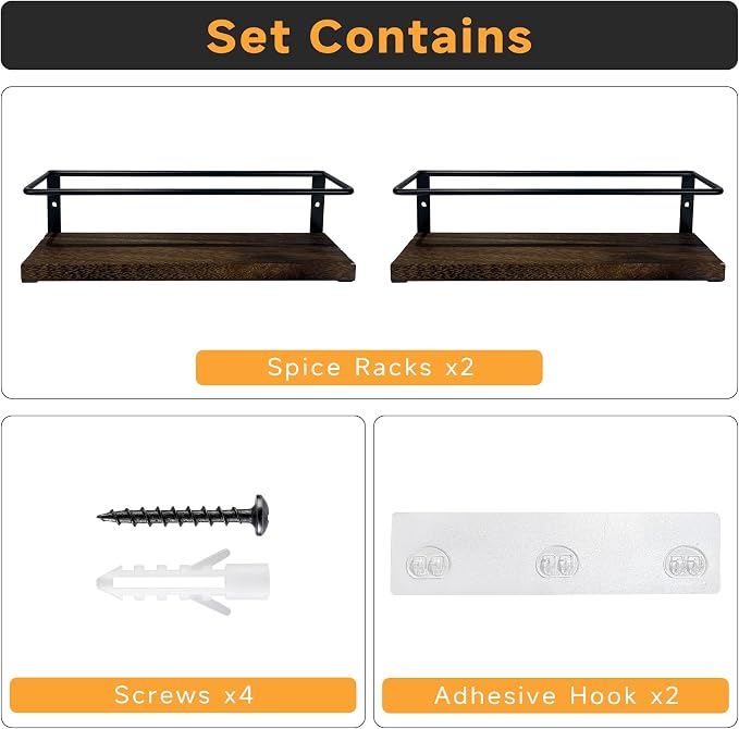 2-Tier Wall Mount Spice Rack Organizer - Image 2