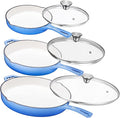 Bruntmor Enameled Cast Iron Frying Pan Set by Bruntmor