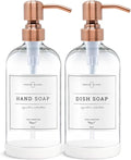 Vine Creations Clear Glass Soap Dispenser, 2 Pack Kitchen Soap Dispenser Set by VineCreations