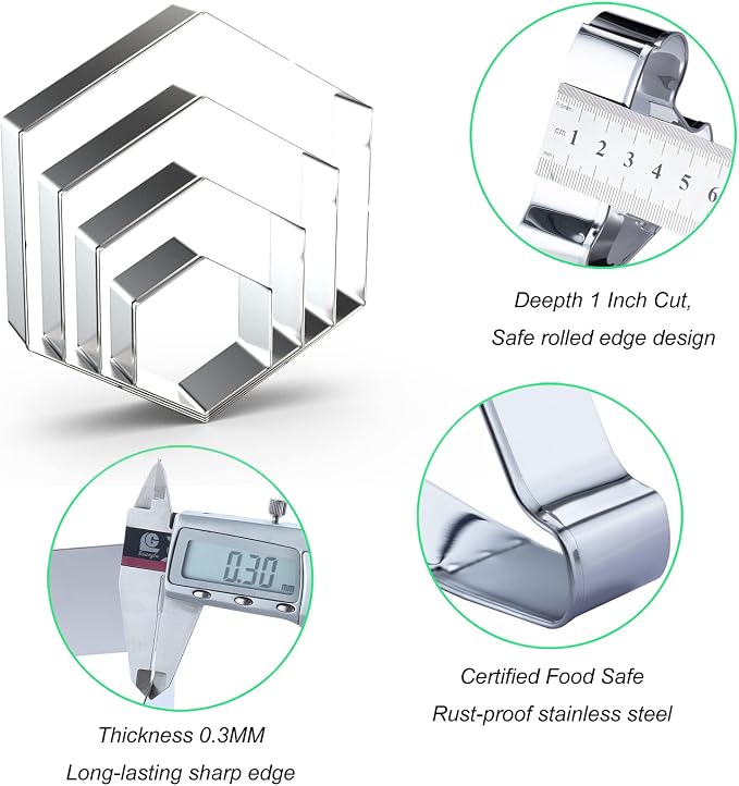 Hexagon Cookie Cutter Set Large - Image 3
