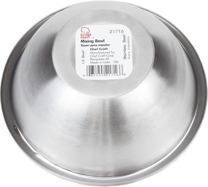 Chef Craft Brushed Mixing Bowl, Stainless Steel - Image 2