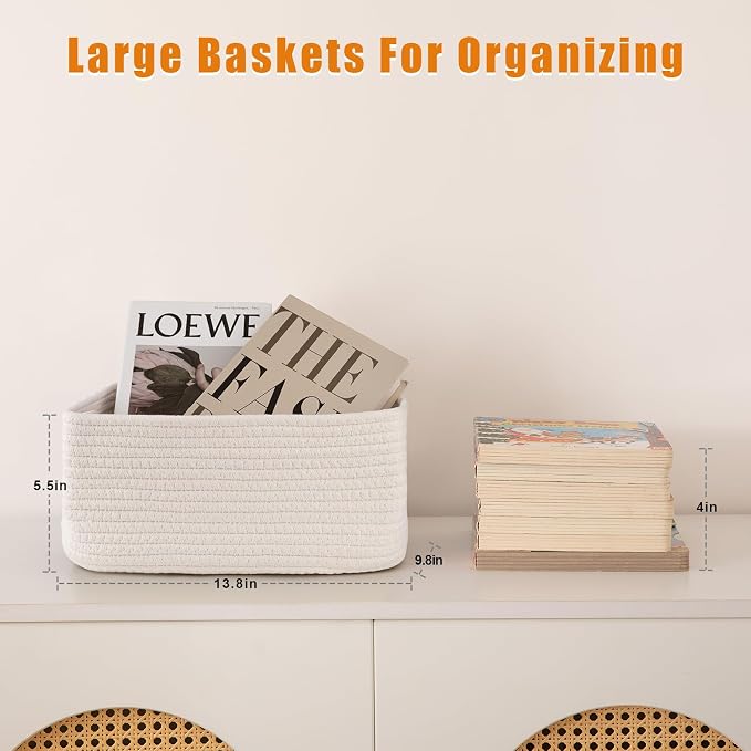 OIAHOMY 4 Pack Storage Baskets for Organizing, Small Bins for Shelves, Cute - Image 3