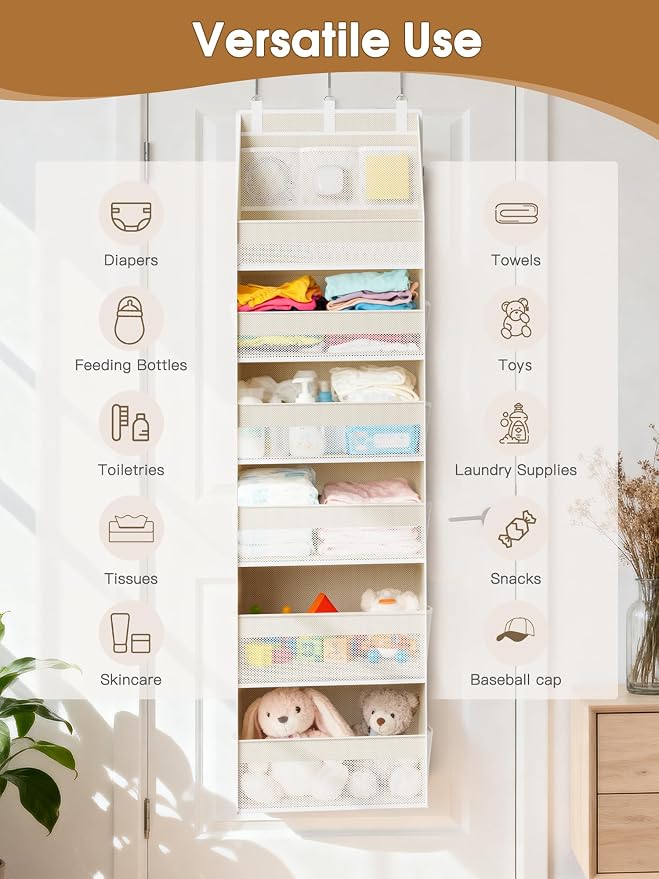 Criusia Over the Door Organizer, 6-Shelf Closet Hanging Storage - Image 9