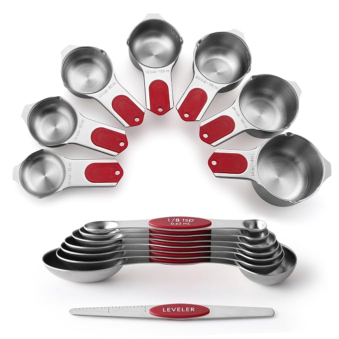 Spring Chef Magnetic Measuring Cups & Spoons Set, Strong N45 Magnets, Heavy by SpringChef