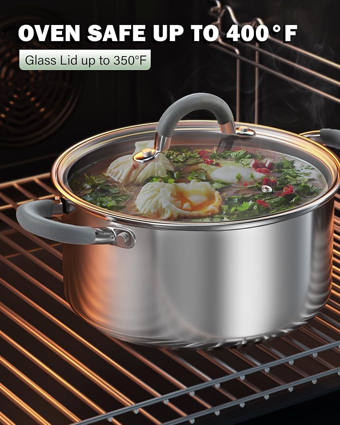 Cook N Home Stock Pot with Lid, 12-Quart Basic Stainless Steel Sauce Cooking - Image 9