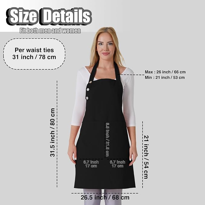 TOSHE Kitchen Apron Waterdrop Resistant Cotton Apron - Image 5
