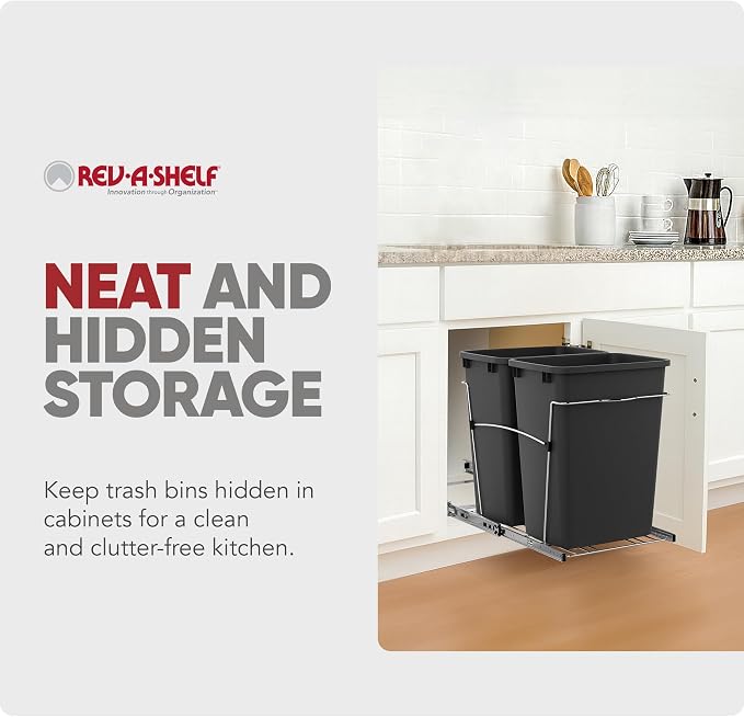Rev-A-Shelf RV-18KD-18C S Double Pullout Trash Can - Image 5