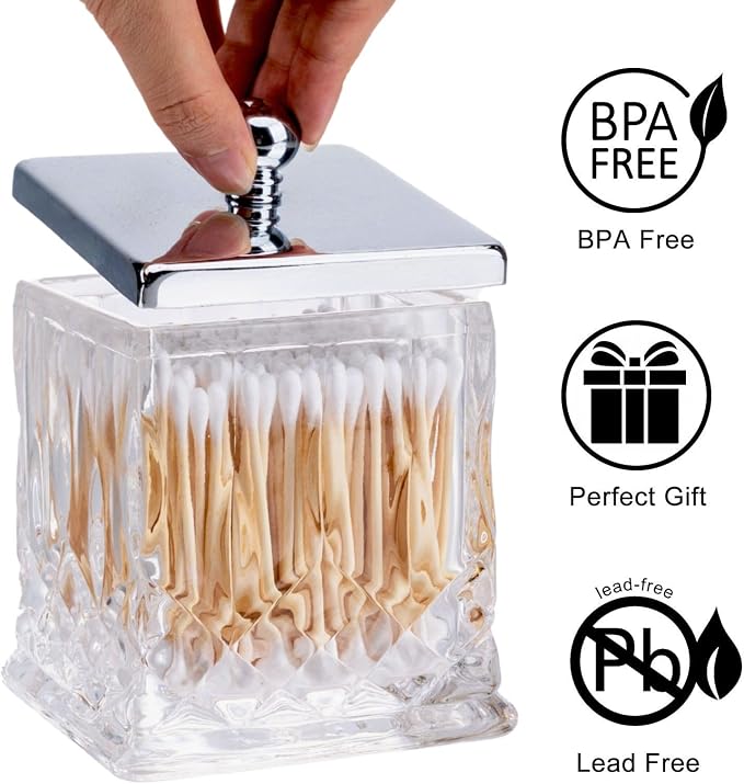 Qtip Holder, 15Oz Clear Glass Apothecary Jars - Image 5