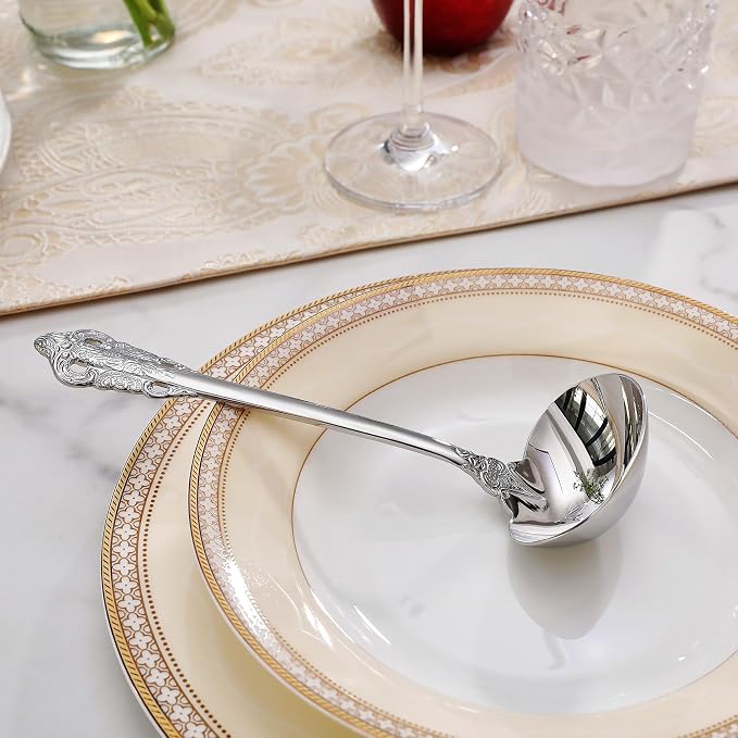 KEAWELL Premium 7.5 inch Luxury Gravy Ladle, 18/10 Stainless Steel, Small Gravy - Image 2