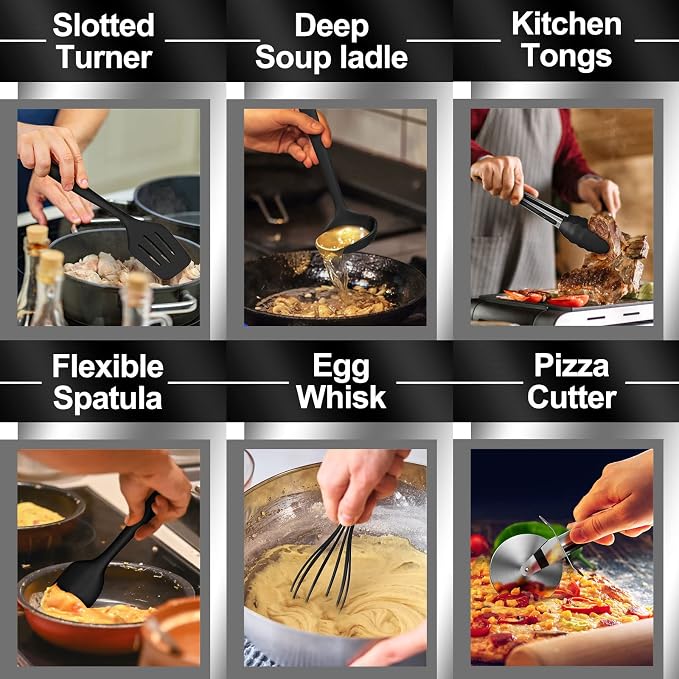 43 Pcs AIKKIL Kitchen Utensils Set, Heat Resistant Silicone Cooking Kitchen - Image 7