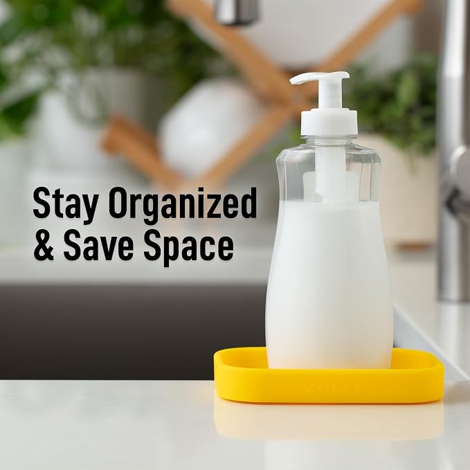 Zulay Kitchen Small Silicone Sponge Holder – Space-Saving Sink Organizer Tray - Image 6