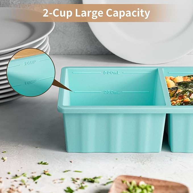 Silicone Freezer Tray for Soup Ice Cubes: 2-Cup Freezing Tray - Image 6