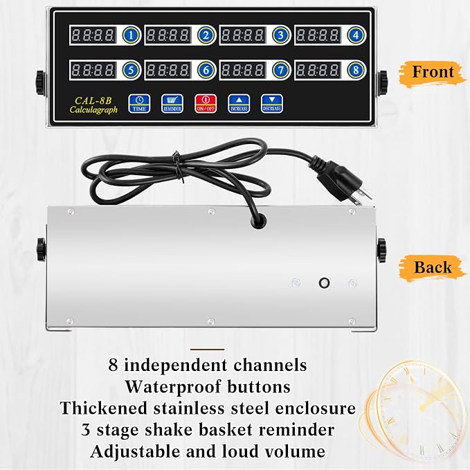 Relaxweex 1 Pack Commercial 8 Channel Digital Kitchen Timer, Wall Mount or - Image 3