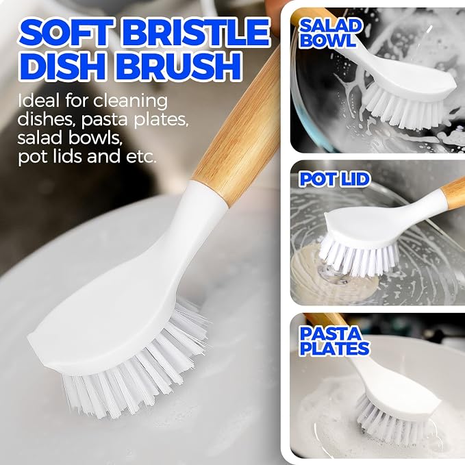 Holikme 6 Pack Dish Brush Scouring Pad Set - Image 2