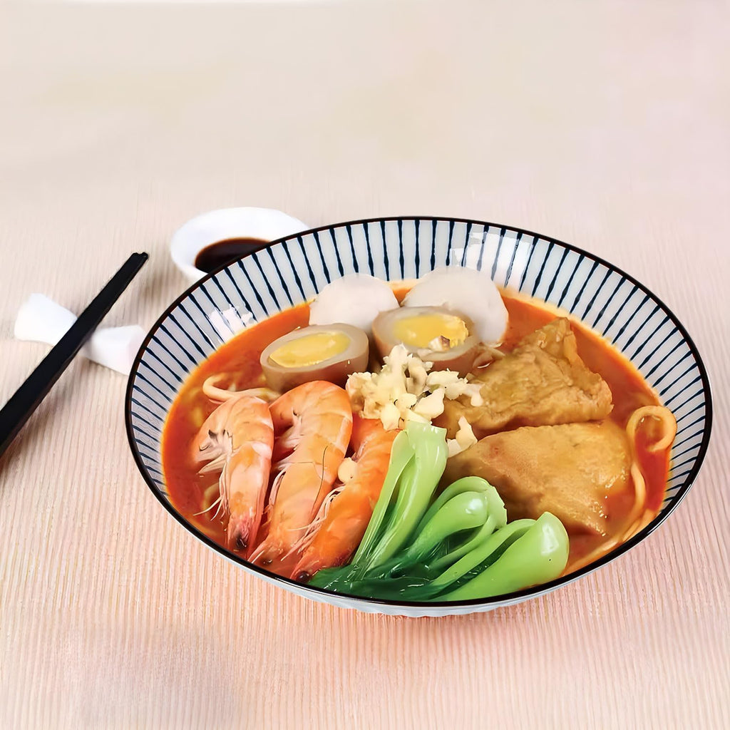 38 oz Japanese Ramen Bowls Set of 6, Large Pho Bowls, 8 Inch Ceramic