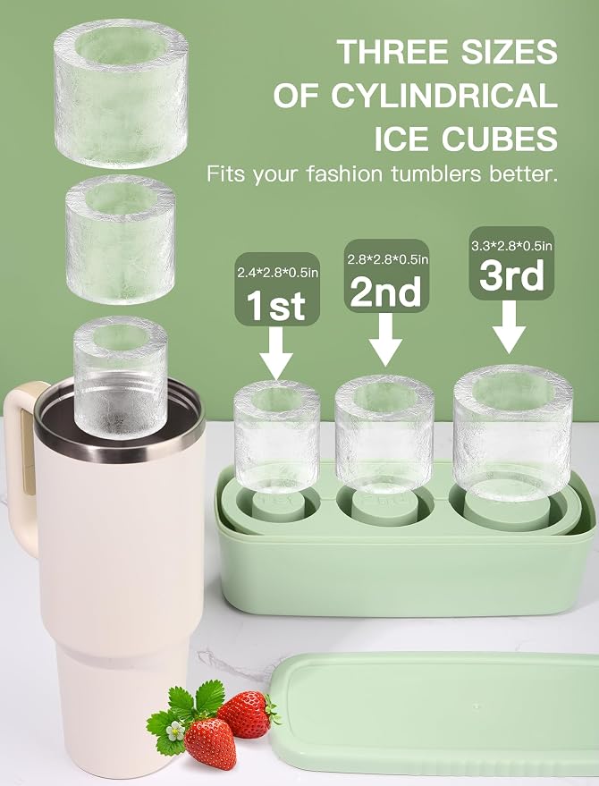 Ice Cube Tray for Tumbler Cup 30Oz-40Oz, Easy Fill and Release Ice Maker for - Image 2