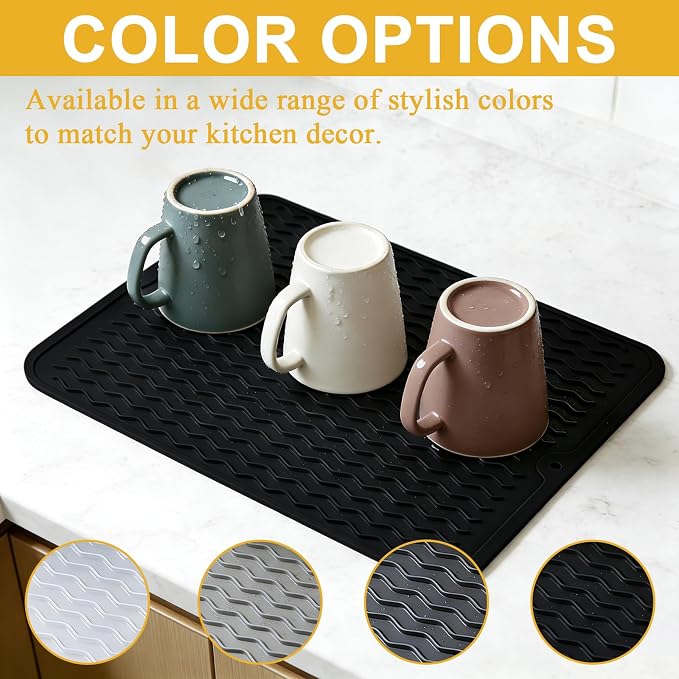 Silicone Dish Drying Mat for Kitchen Counter Eco-Friendly Fast Dry Dish Mat - Image 4
