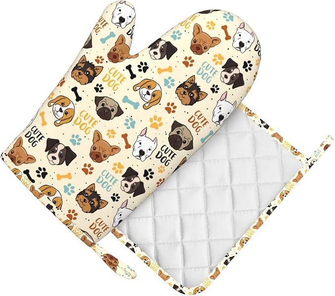 Cute Dog Oven Mitts and Pot Holders Set - Image 9