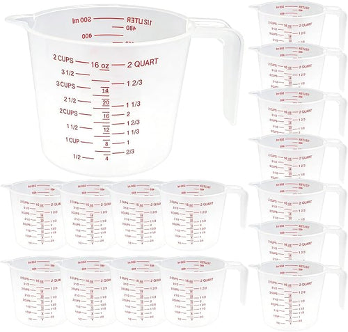 16 Pcs 2 Cup Capacity Plastic Measuring Cup, 16 Oz/500 ml Clear Graduated by Unknown