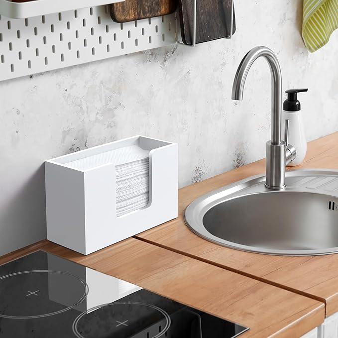 Paper Towel Dispenser Countertop, Wooden Bathroom Paper Towel Holder, - Image 6
