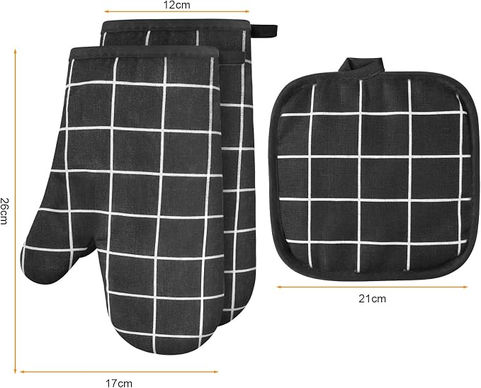 AUAUY Oven Mitts and Pot Holders 6PCS Set, 392°F Heat Resistant Cooking Gloves - Image 7