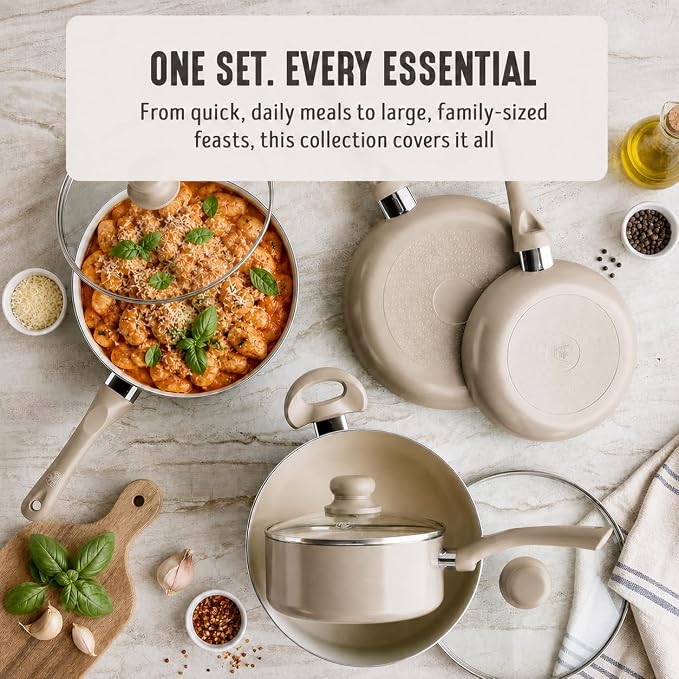 GreenLife 16-Piece Nonstick Cookware Set, Non-Toxic Ceramic Pots and Pans Set - Image 4