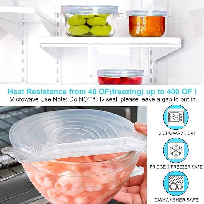 YXYL 14 PCS Reusable Silicone Stretch and Seal Lids - Image 4