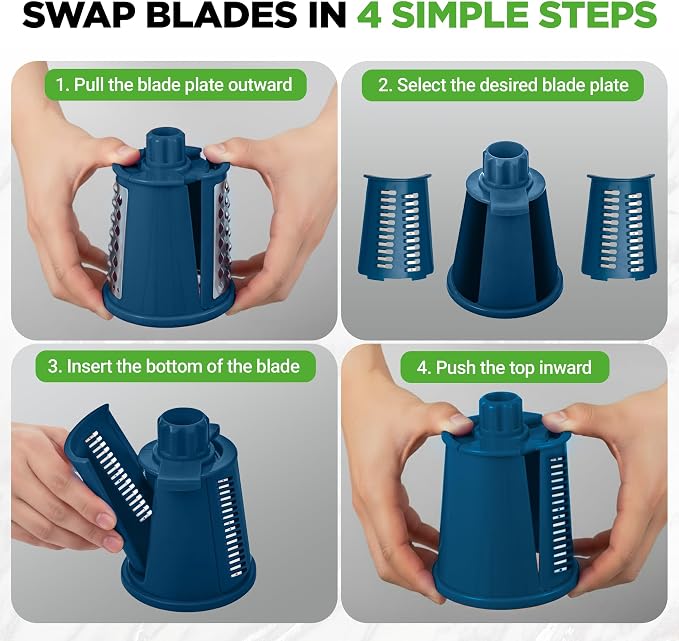 NutriChef 5 in 1 Cheese Grater & Shredder | 5 Different Blades - Image 3