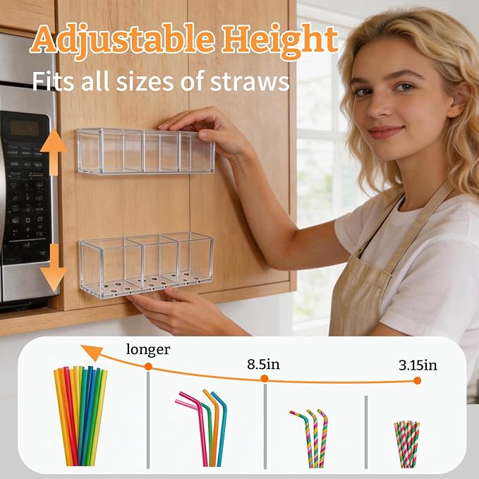 2 PACK Small Acrylic Straw Holder - Image 3