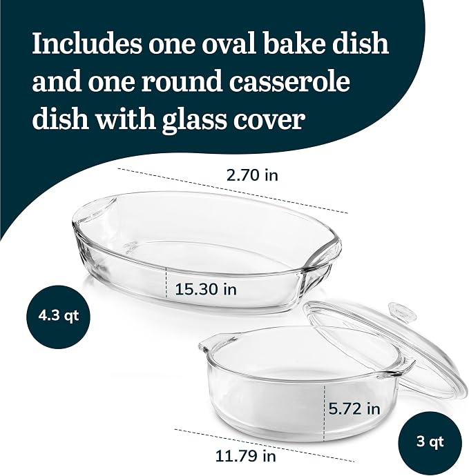 Libbey Baker's Basics 2 Piece Casserole Dish - Image 3
