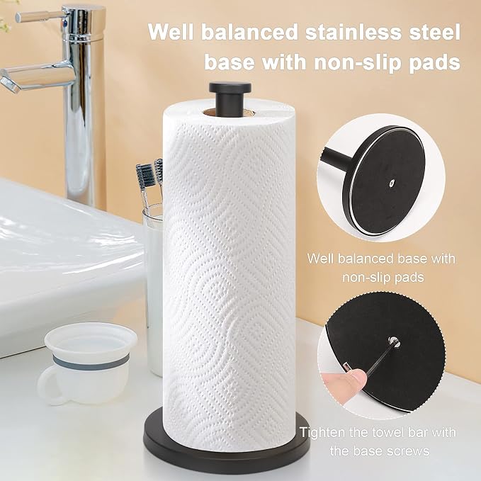 NearMoon Standing Paper Towel Holder, Kitchen Paper Towel Tissue Holder- - Image 5