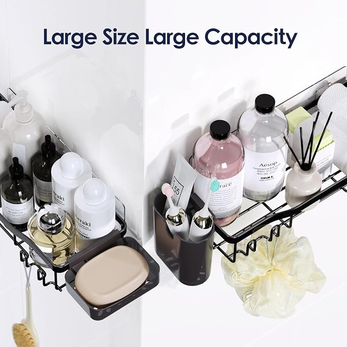 NESOMI Shower Caddy Adhesive Shower Organizer 7-Pack, Rustproof Stainless Steel - Image 9