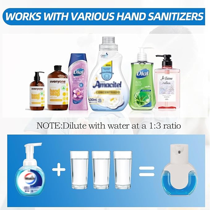 2Pack Automatic Soap Dispenser Touchless, Rechargeable Foaming Soap Dispenser - Image 3